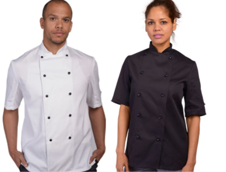 DD20AFDE chefs jacket with removable studs